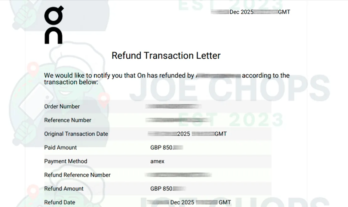 On Running Order Success